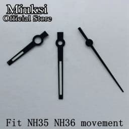 Miuksi silver rose gold blue watch hands green luminous hands fit NH35 NH36 3135 ETA2824 2836 Miyota8215 DG2813 3804 movement