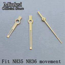 Miuksi silver rose gold blue watch hands green luminous hands fit NH35 NH36 3135 ETA2824 2836 Miyota8215 DG2813 3804 movement