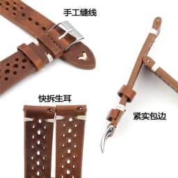 Onthelevel Leather Watch Strap 18mm 20mm 22mm 24mm Gray Color Watch Band Quick Release Watch Bands Replacement