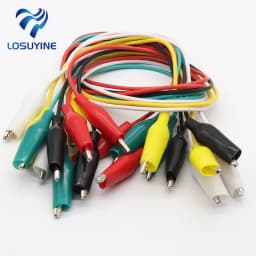 10pcs2pcs Line length 45cm Crocodile clip number 28mm Double-ended Crocodile Clips Cable Alligator Clips Wire Testing Wire Clip