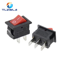 5/10PCS KCD11 Rocker Switch 10*15mm Mini Push Button Switch ON-OFF / ON-OFF-ON 2 Pins / 3 Pins 3A 250VAC / 6A 125VAC 10x15mm