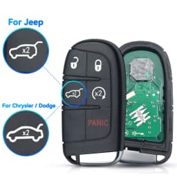 KEYYOU Replacement 5 Buttons Smart Remote Key M3N40821302 Fob 433MHz For Jeep Grand Cherokee 2013-2018 Dodge Journey Challenge