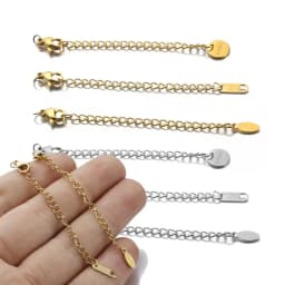 10pcs/lot Stainless Steel Extended Extension Tail Chain Lobster Clasps Connector DIY Jewelry Making Findings Bracelet Necklace