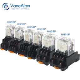 JQX-13F HH62P High power Relay Coil General DPDT Micro Mini Electromagnetic Relay Switch with Socket Base AC110V220V DC12V24V10A
