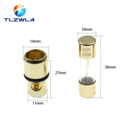 1Set 30A 40A 50A 60A 70A 80A 100A AGU 10*38MM Fuse & Holder Car Audio Refit Fuse Holder Car Stereo Audio Circuit Breaker Inline