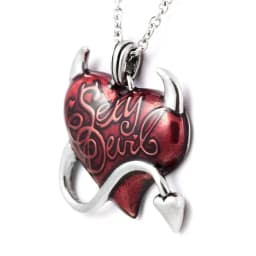 New retro gothic red heart demon pendant necklace men women chain necklace biker punk necklace pendant jewelry gift wholesale