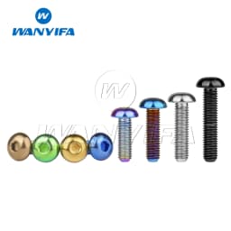 Wanyifa Titanium Ti Bolt M5x8/10/12/15/18/20/25/30mm Round Hexagon HSocket Button Head  Screw for Bicycle Bottle Cage