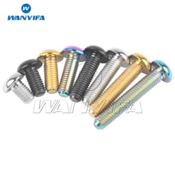 Wanyifa Titanium Ti Bolt M5x8/10/12/15/18/20/25/30mm Round Hexagon HSocket Button Head  Screw for Bicycle Bottle Cage