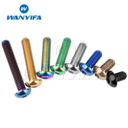 Wanyifa Titanium Ti Bolt M5x8/10/12/15/18/20/25/30mm Round Hexagon HSocket Button Head  Screw for Bicycle Bottle Cage