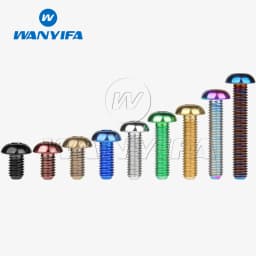 Wanyifa Titanium Ti Bolt M5x8/10/12/15/18/20/25/30mm Round Hexagon HSocket Button Head  Screw for Bicycle Bottle Cage