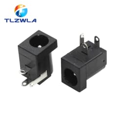 10pcs 5.5x2.1mm DC-005 Black DC Power Jack Socket DC Connectors Supply Barrel-Type Right Angle PCB Mount Terminal