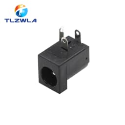 10pcs 5.5x2.1mm DC-005 Black DC Power Jack Socket DC Connectors Supply Barrel-Type Right Angle PCB Mount Terminal