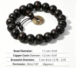 1Pc Wood Bead New Buddha Bracelet Buddhist Bangle Prayer Beads Copper Coin Women Men Lucky Religion Bracelets Charm Jewelry