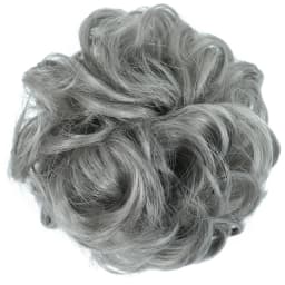 Azqueen Synthetic Messy Bun Chignon Donut Gary Brown Color Hair Bun Pad Elastic Hair Rope Rubber Band Hair Extensions