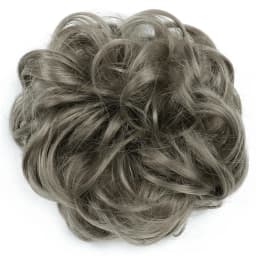 Azqueen Synthetic Messy Bun Chignon Donut Gary Brown Color Hair Bun Pad Elastic Hair Rope Rubber Band Hair Extensions