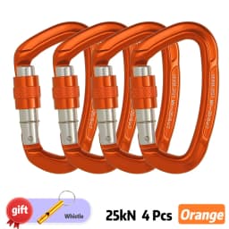 Outdoor Professional Rock Climbing Carabiner 25kN Lock D-shape Safety Buckle For Keys Tools Equipment