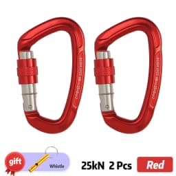 Outdoor Professional Rock Climbing Carabiner 25kN Lock D-shape Safety Buckle For Keys Tools Equipment