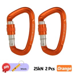 Outdoor Professional Rock Climbing Carabiner 25kN Lock D-shape Safety Buckle For Keys Tools Equipment
