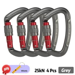 Outdoor Professional Rock Climbing Carabiner 25kN Lock D-shape Safety Buckle For Keys Tools Equipment