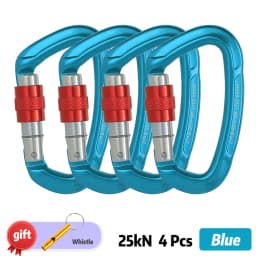 Outdoor Professional Rock Climbing Carabiner 25kN Lock D-shape Safety Buckle For Keys Tools Equipment