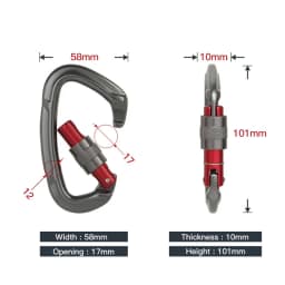 Outdoor Professional Rock Climbing Carabiner 25kN Lock D-shape Safety Buckle For Keys Tools Equipment