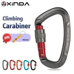 Outdoor Professional Rock Climbing Carabiner 25kN Lock D-shape Safety Buckle For Keys Tools Equipment
