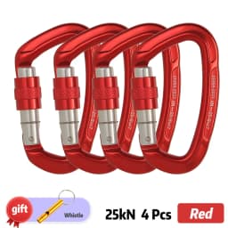 Outdoor Professional Rock Climbing Carabiner 25kN Lock D-shape Safety Buckle For Keys Tools Equipment