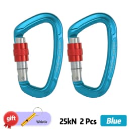 Outdoor Professional Rock Climbing Carabiner 25kN Lock D-shape Safety Buckle For Keys Tools Equipment