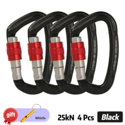 Outdoor Professional Rock Climbing Carabiner 25kN Lock D-shape Safety Buckle For Keys Tools Equipment