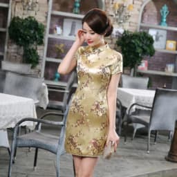 Old Shanghai Tradition Qipao Elegant Women Perform Formal Cheongsam Oversize 6XL Mandarin Collar Short Dress Sexy Vestidos