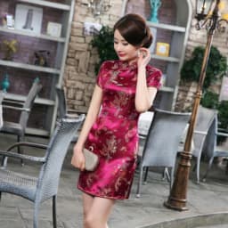 Old Shanghai Tradition Qipao Elegant Women Perform Formal Cheongsam Oversize 6XL Mandarin Collar Short Dress Sexy Vestidos