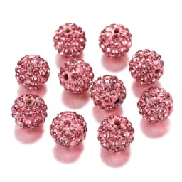10mm 19 Colors Czech Crystal Rhinestones Pave Clay Round Disco Ball Loose Spacer Beads Bracelet Necklace Earring Making 10pcs/lo