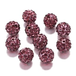 10mm 19 Colors Czech Crystal Rhinestones Pave Clay Round Disco Ball Loose Spacer Beads Bracelet Necklace Earring Making 10pcs/lo