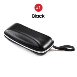 VIVIBEE Men Black PU Leather Sunglasses Case Zipper Waterproof Sun Glasses Eyewear Storage Men Eyeglasses Genuine Spectacle Box