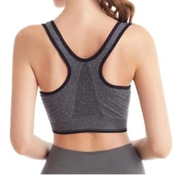 Women's Front Zipper Sports Bra Seamless Shockproof Breathable Fitness Brassiere No Underwire Running Bralette