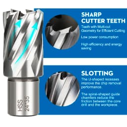 CMCP 1pc 6-60mm High Speed Steel Metal Core Drill Bit Annular Cutter Hollow Drill Bit Hole Opener Hole Saw Metal Drilling Tools