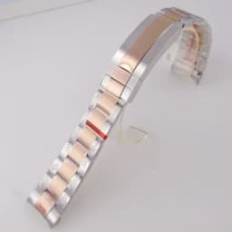 Silver Black 20mm Width Stainless Steel Watch Strap Bracelet Two Tone Gold/Rose Gold Glide Lock Clasp for Dive Men Watch