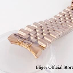 Silver Black 20mm Width Stainless Steel Watch Strap Bracelet Two Tone Gold/Rose Gold Glide Lock Clasp for Dive Men Watch