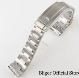 Silver Black 20mm Width Stainless Steel Watch Strap Bracelet Two Tone Gold/Rose Gold Glide Lock Clasp for Dive Men Watch