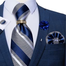 8cm Men Tie White Solid Necktie Men's Formal Wedding Party Ties Cufflinks Hanky Flower Brooch Set Men Gift Corbatas DiBanGu