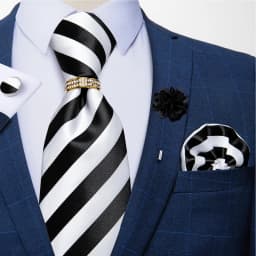 8cm Men Tie White Solid Necktie Men's Formal Wedding Party Ties Cufflinks Hanky Flower Brooch Set Men Gift Corbatas DiBanGu