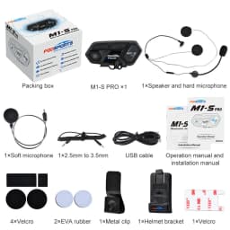 Fodsports Motorcycle Bluetooth Helmet Headset Intercom for 8 Riders M1S Pro Waterproof Wireless Intercomunicador Interphone MP3