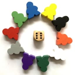 10PCS with 1 Wood Dice Big Wooden Humanoid Big Meeples Chess Pieces For Meeple Carcassonne Board Game Accessories 1.9*2.4*1CM
