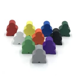 10PCS with 1 Wood Dice Big Wooden Humanoid Big Meeples Chess Pieces For Meeple Carcassonne Board Game Accessories 1.9*2.4*1CM