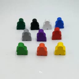 10PCS with 1 Wood Dice Big Wooden Humanoid Big Meeples Chess Pieces For Meeple Carcassonne Board Game Accessories 1.9*2.4*1CM