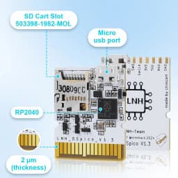 Completely Transparent Injection Molded Case DSpico Game Reader with RP2040 MCU For NDS NDSL DSi 3DS Console