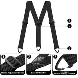 Hidden Suspenders for Men Heavy Duty Work Under Y Back Suspender Clothes  with