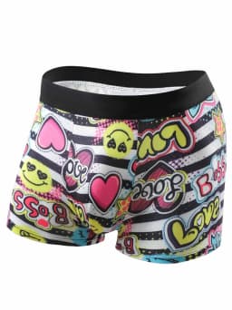Random 5 Pieces of Men's Underwear Graffiti Personality Fashion Men's Boxers Four Seasons Trend Underwear Combination