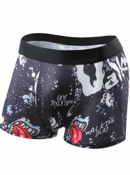 Random 5 Pieces of Men's Underwear Graffiti Personality Fashion Men's Boxers Four Seasons Trend Underwear Combination