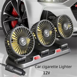 Car Fan 5V 12V 24V Car Cooling Fan 360° Adjustable Dual Head Air Fan USB 2Speeds Automotive Electric Fan For Dashboard RV Truck